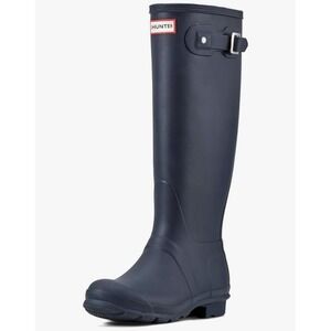 Hunter Womens Navy Rubber Rain Boots Original Tall - US Women's 5